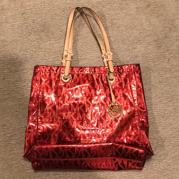 Michael Kors Handbags - Michael Kors Red Metallic Bag
